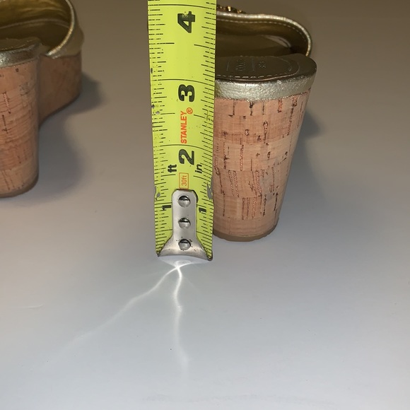 Coach “Judith” Gold Leather Cork Wedges - Women’s Size 7 - Picture 8 of 8